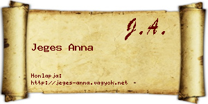 Jeges Anna névjegykártya